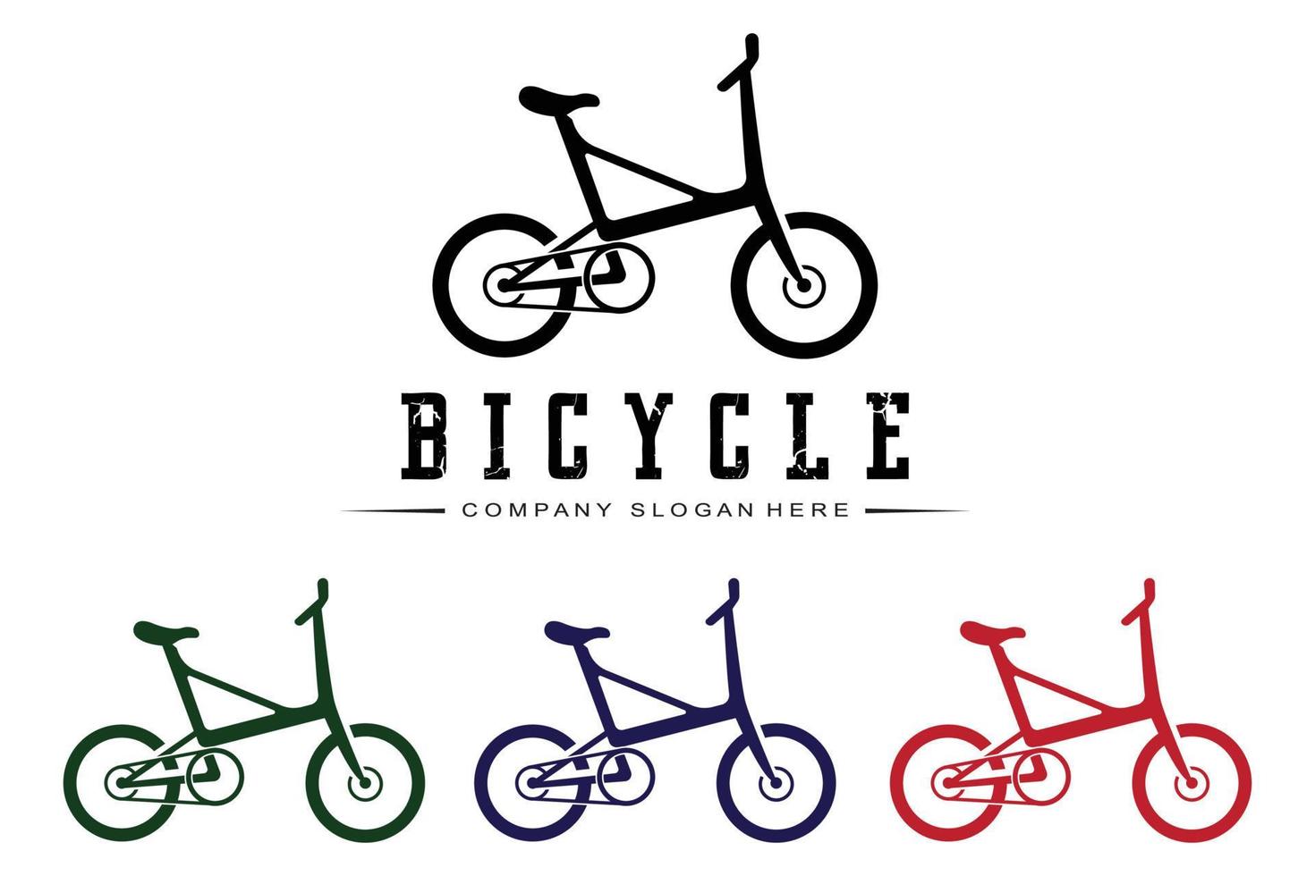 vector de icono de logotipo de bicicleta, vehículo para deportes, carreras, casual, cuesta abajo, plantilla retro