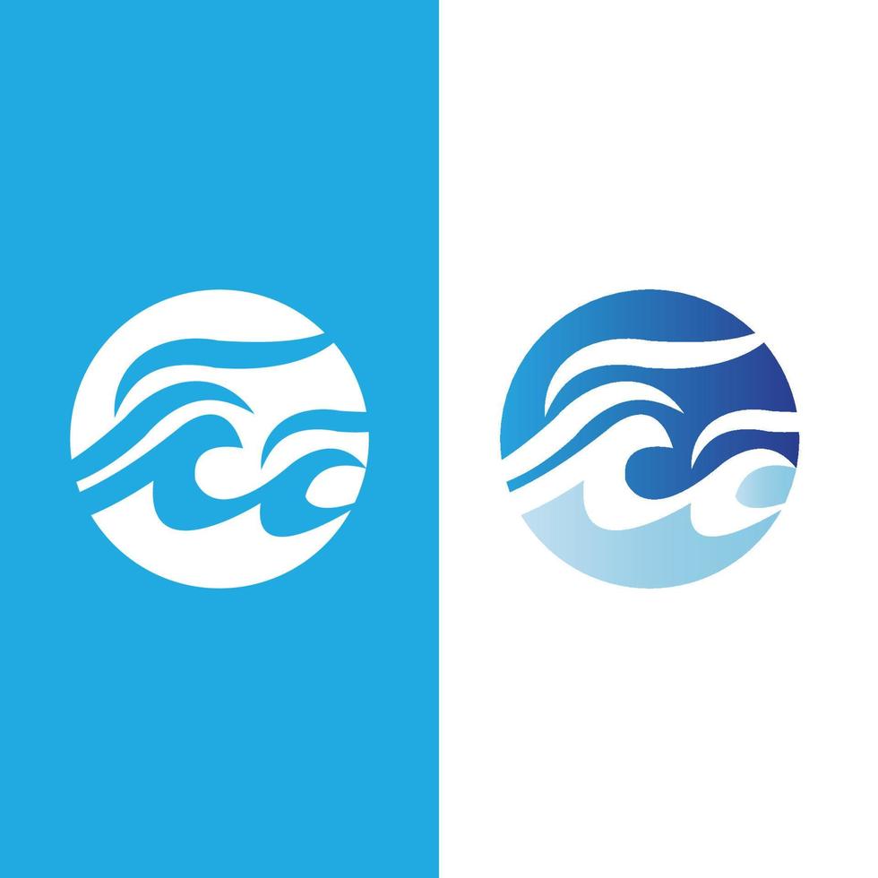diseño del logotipo de las olas del océano, ilustración del icono de la playa vector