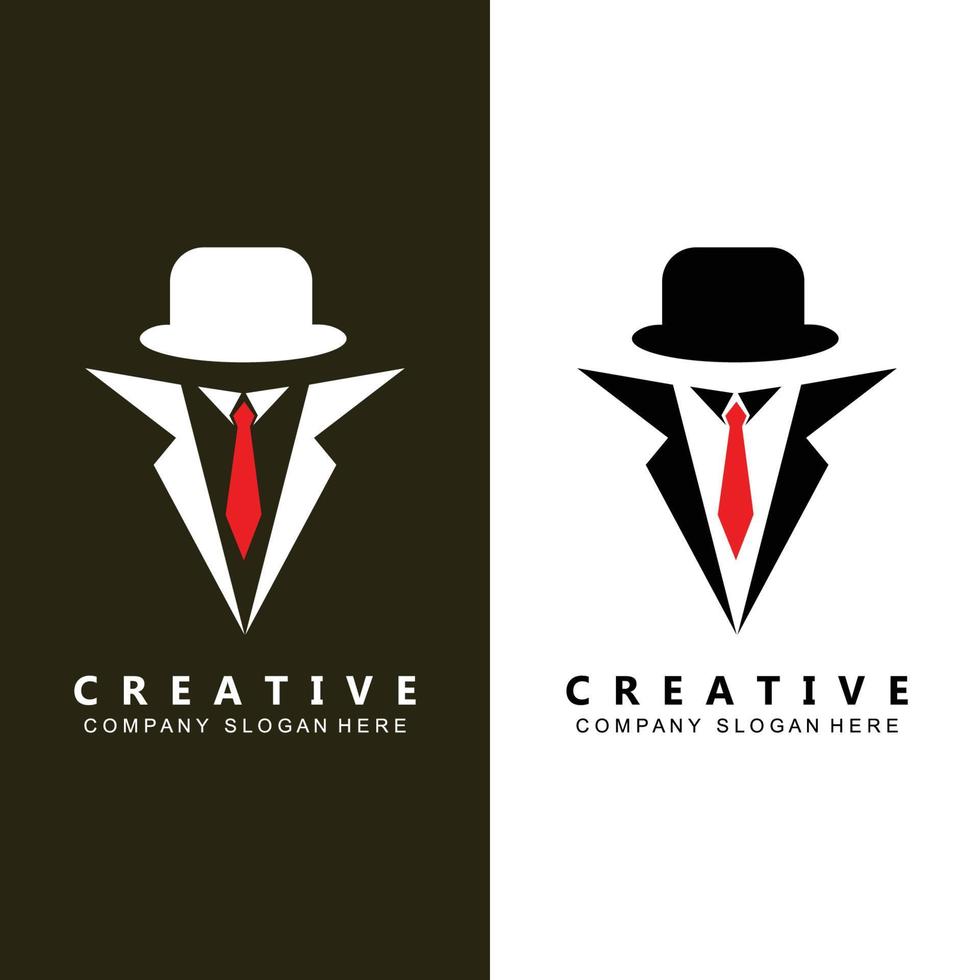 black mafia men tuxedo symbol vector logo