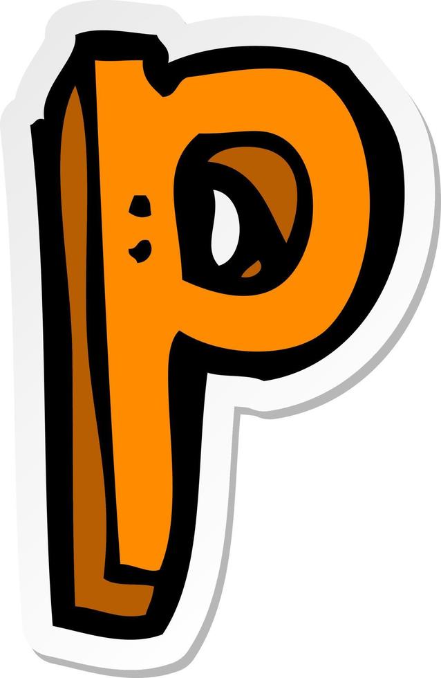 sticker of a cartoon letter vector