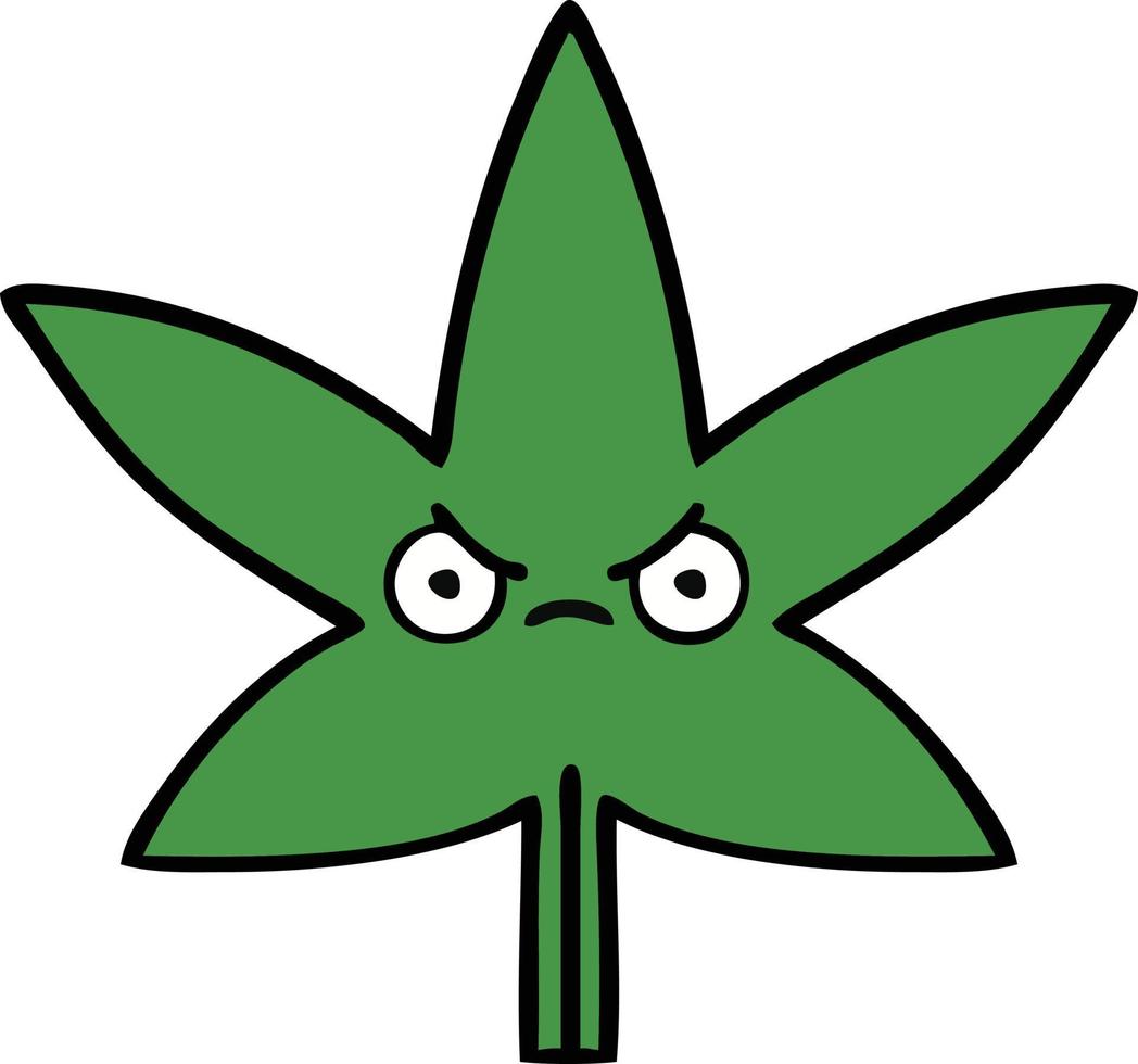 cute cartoon marijuana leaf vector