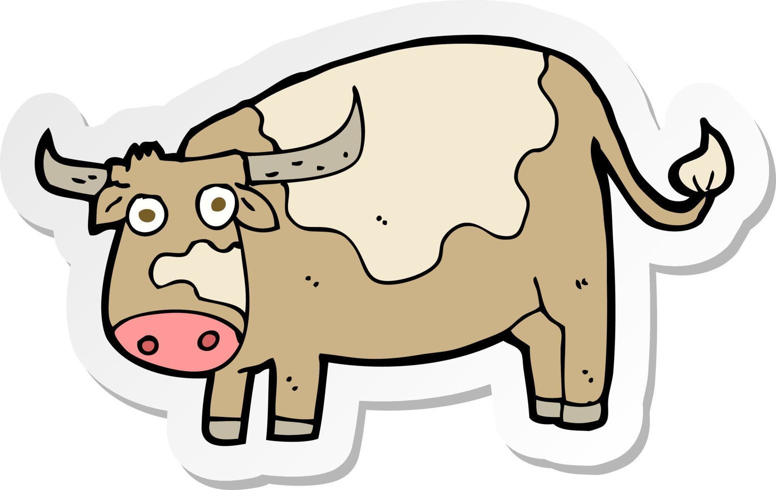 pegatina de una vaca de dibujos animados vector