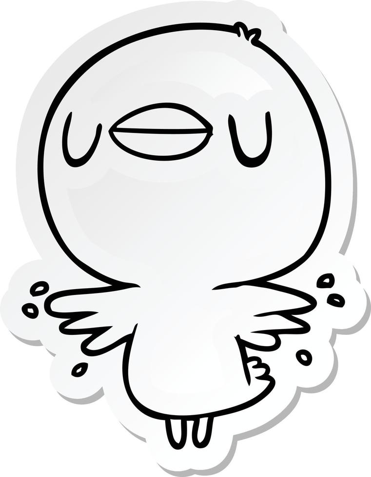 sticker of a cartoon chick flapping wings vector