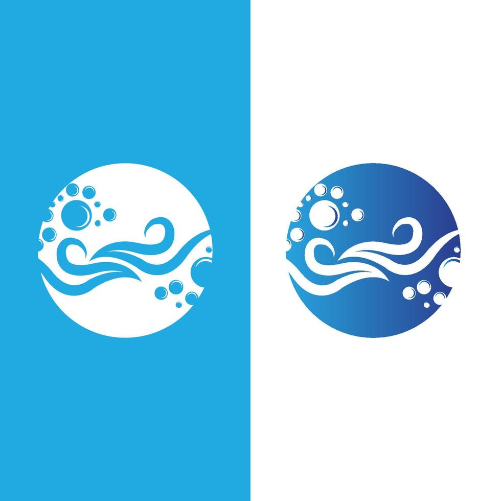 Ocean Waves Logo Design, Beach Icon Illustration vector