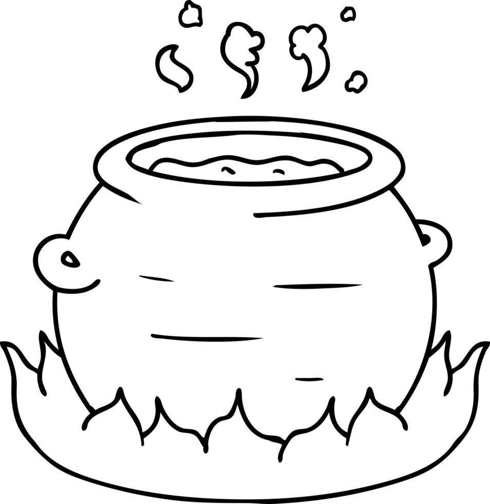 line drawing doodle of a pot of stew 10268252 Vector Art at Vecteezy