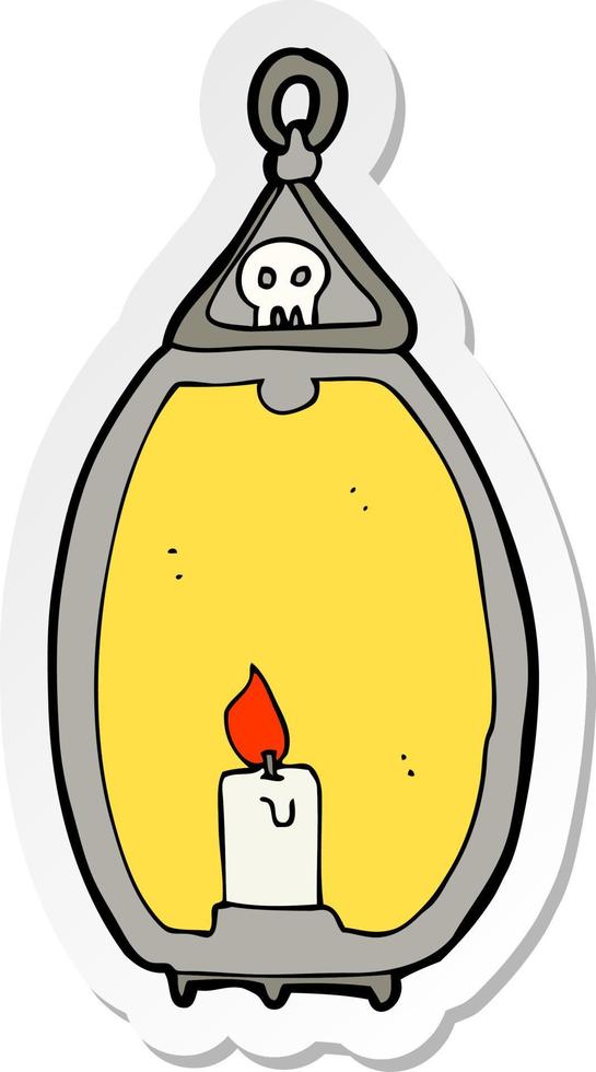sticker of a cartoon spooky lantern vector
