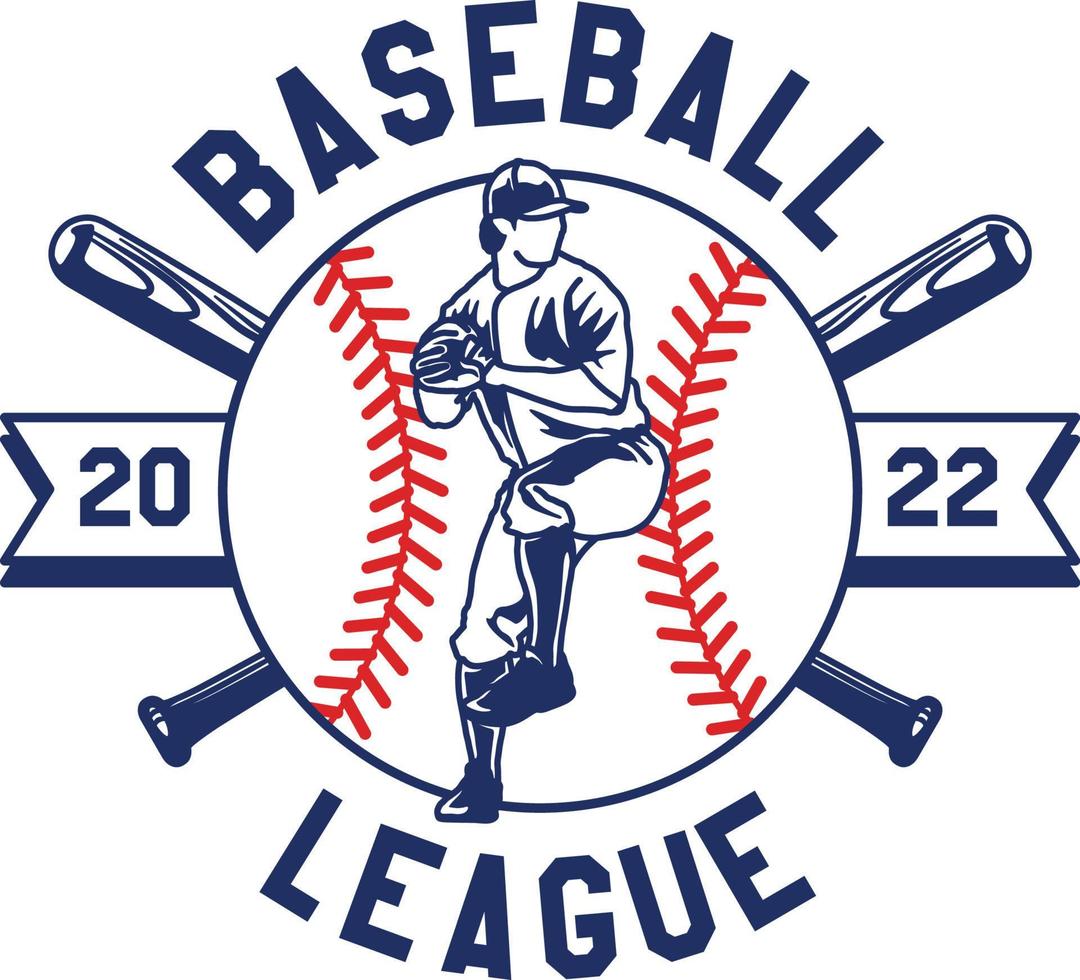 Hand Drawn Baseball Emblems of teams and competitions Badge vector