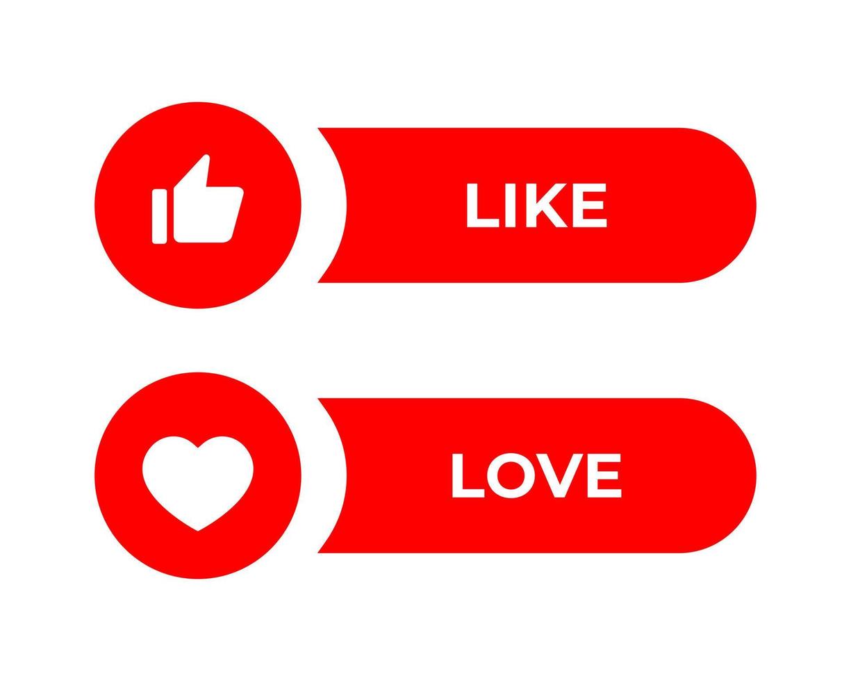 Like and love icon vector. Social media elements vector