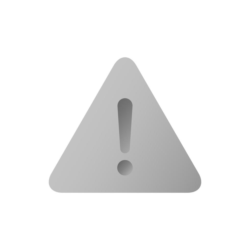 Warning, report, exclamation mark sign icon vector in silver flat style