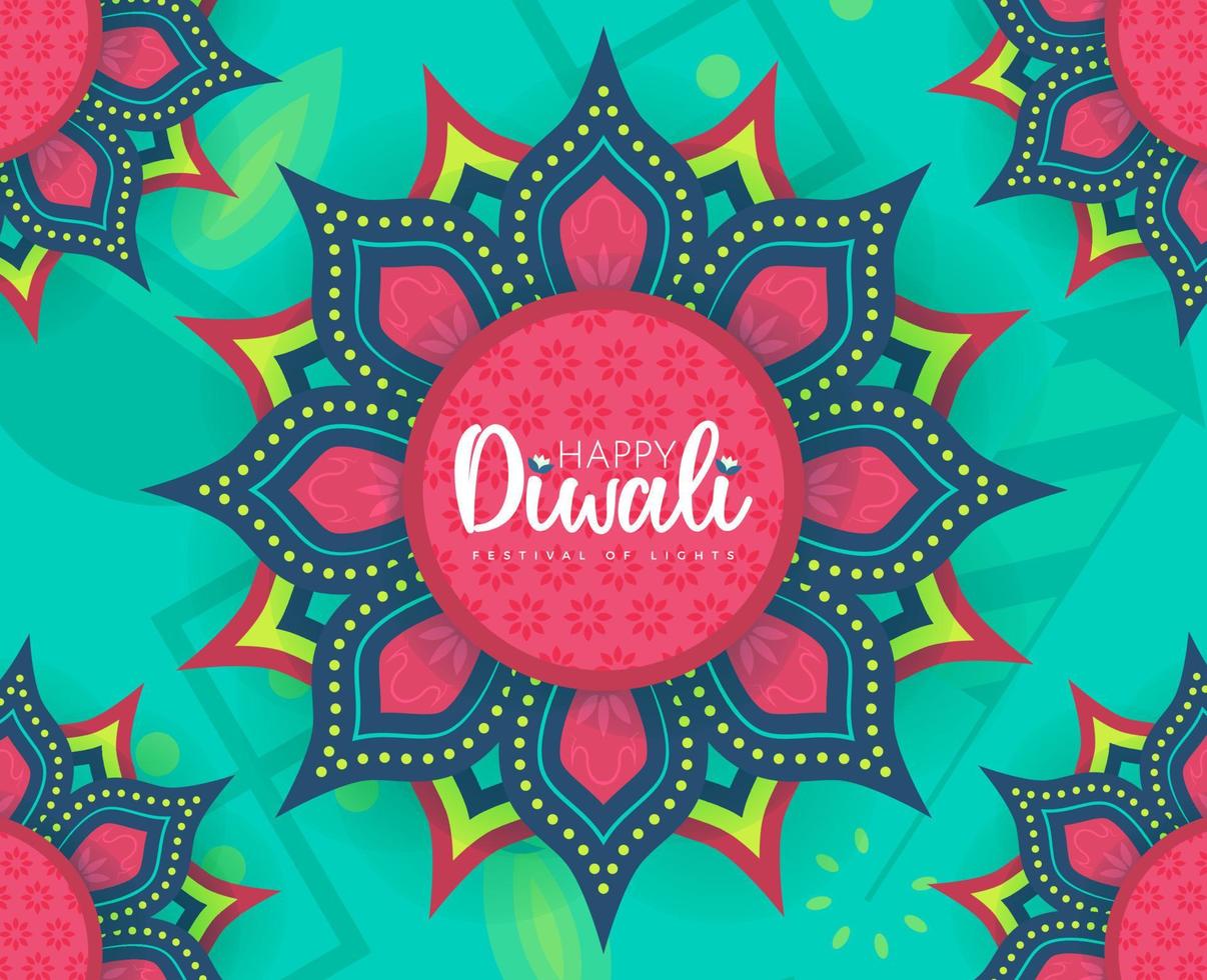 feliz diwali festival de luces en diseño conceptual de fondo de estilo de corte de papel vector