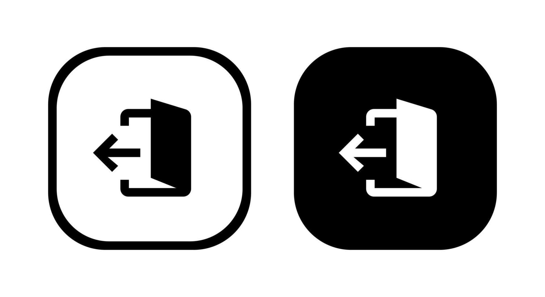 Log out, exit, resign icon vector in clipart style