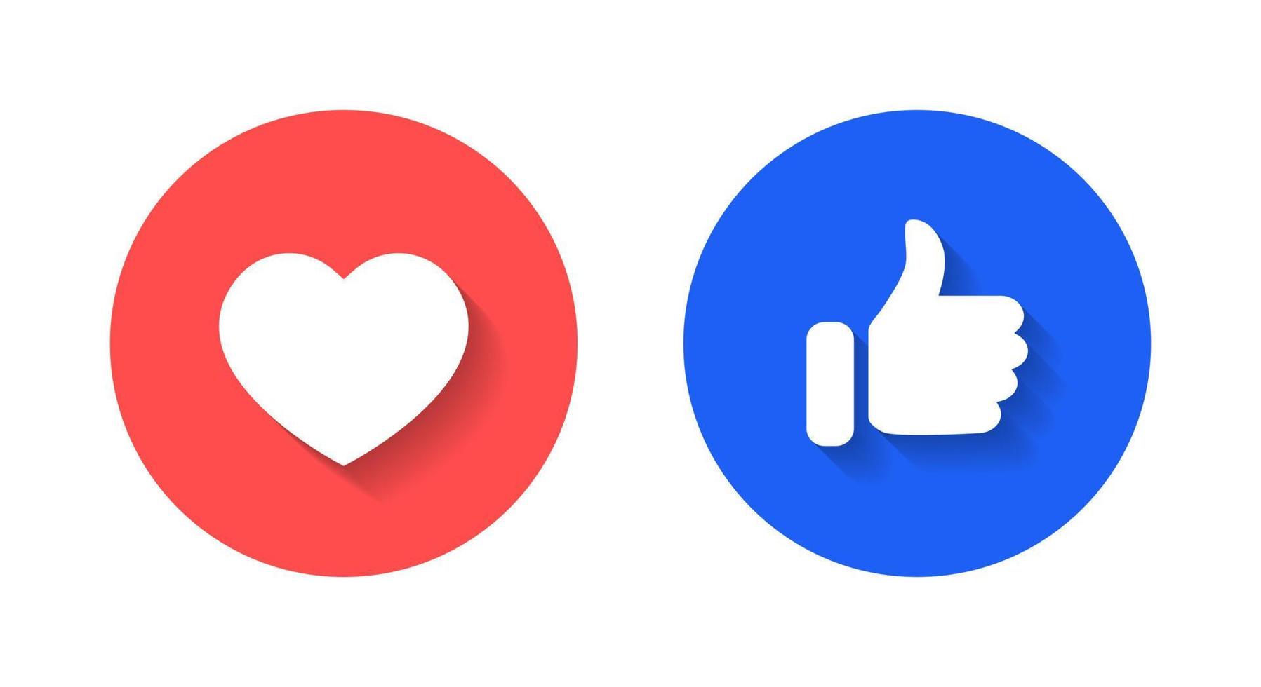 amor y como vector de icono de botón. elementos de redes sociales