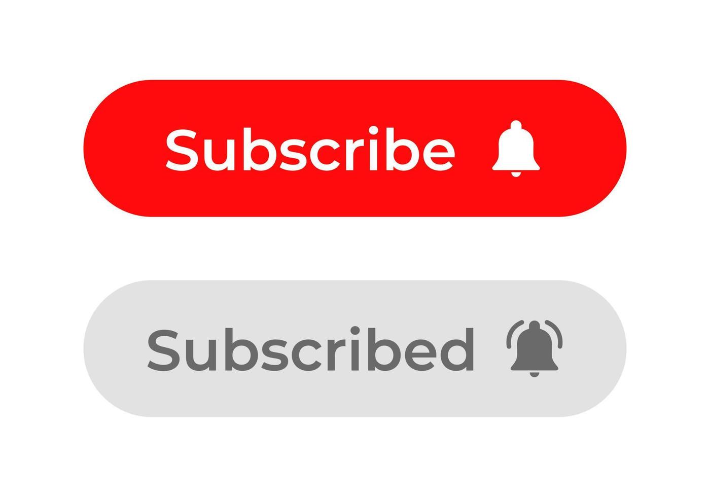 Subscribe and subscribed icon vector. Streaming channel subscriptions vector