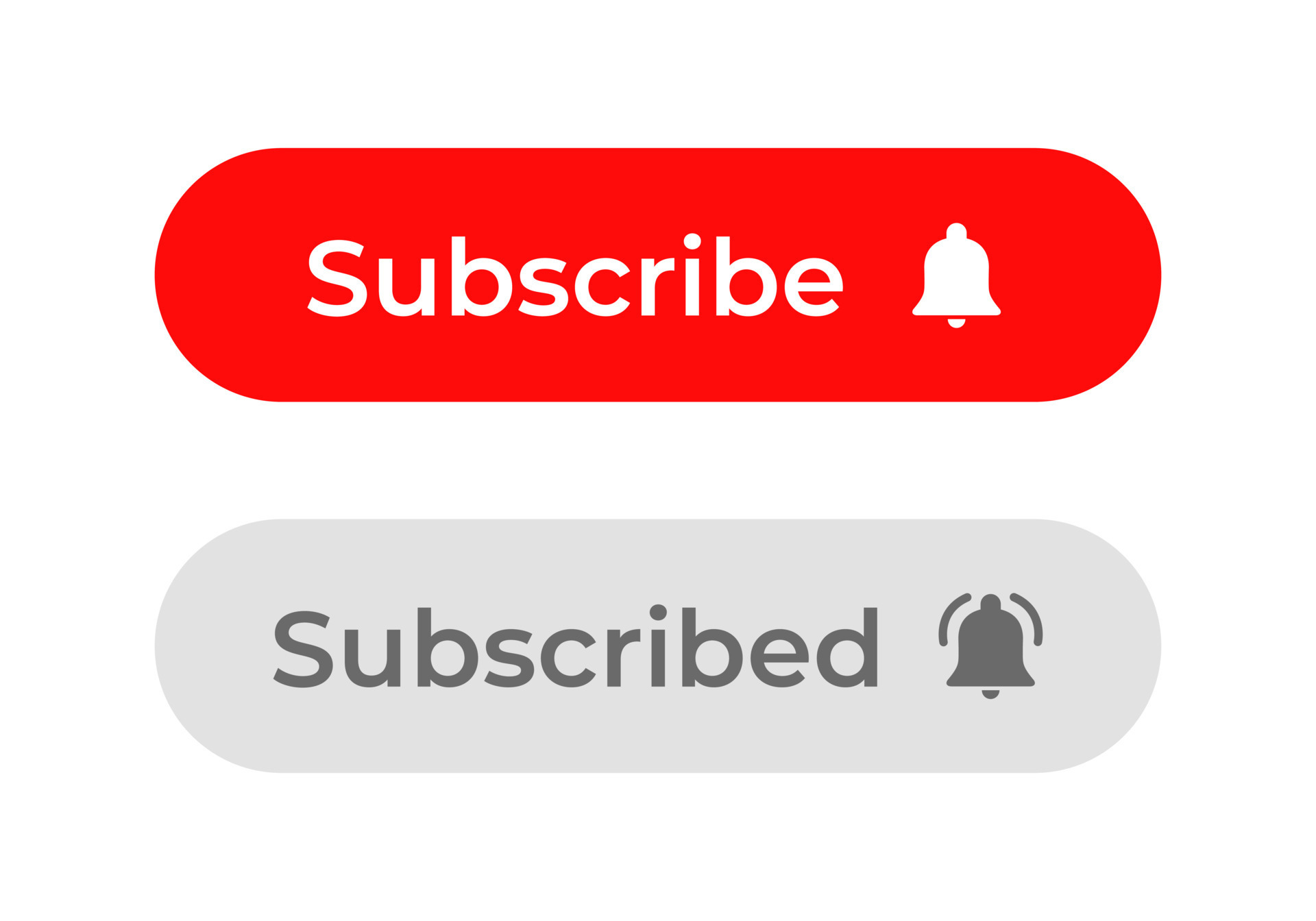 Subscribe And Subscribed Icon Vector Streaming Channel Subscriptions Subscribe And Subscribed Icon Vector Streaming Channel Subscriptions