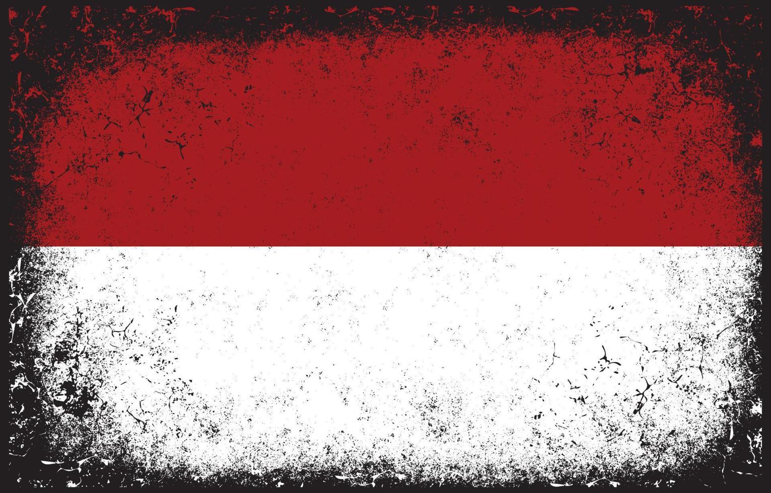 viejo sucio grunge vintage indonesia bandera nacional ilustración vector