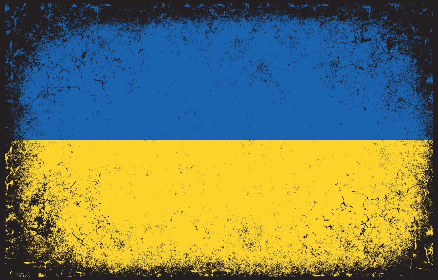 Old dirty grunge vintage ukraine national flag illustration vector