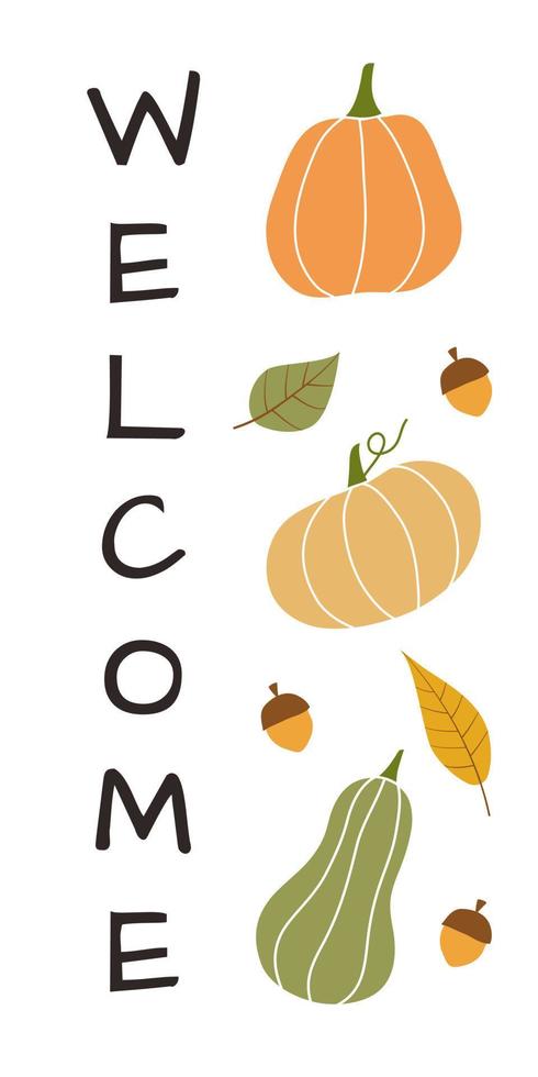 Vertical poster with a welcome inscription on a white backgro vector