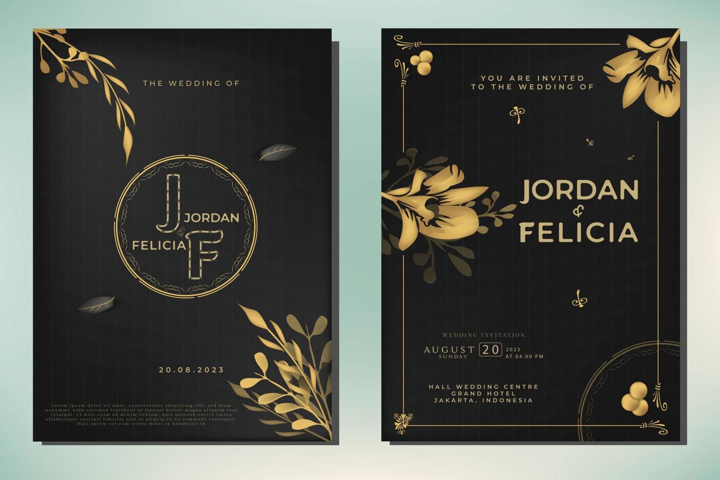 Wedding invitation card template vector