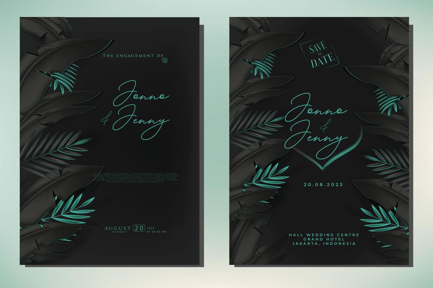 plantilla de tarjeta de invitación de boda vector