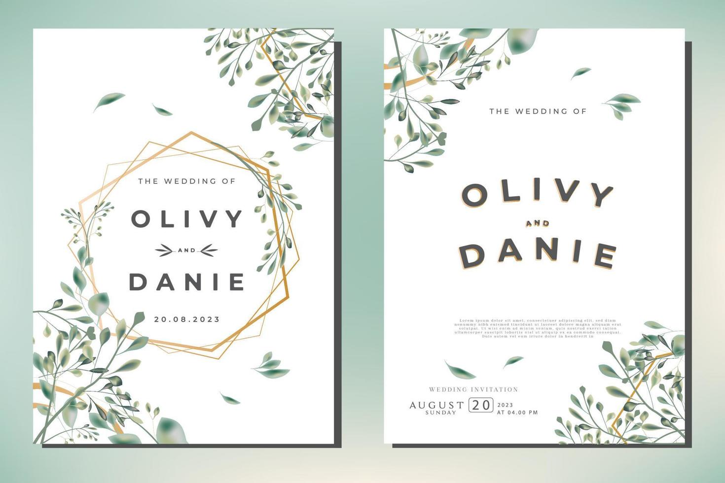 Wedding invitation card template vector
