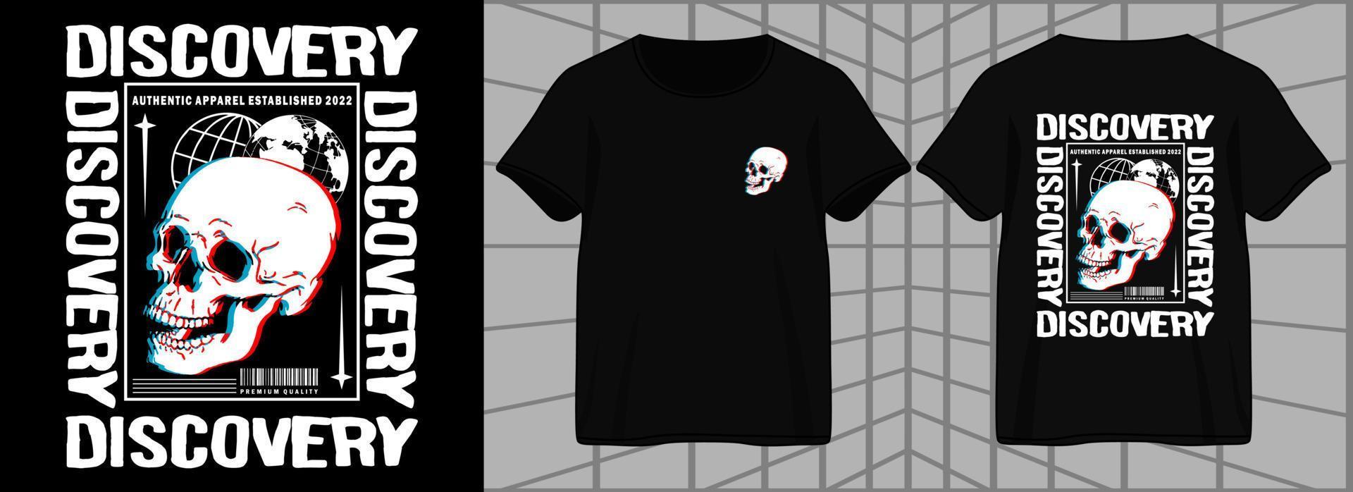 tipografía de descubrimiento. diseño gráfico estético para ropa de calle de camisetas y estilo urbano vector