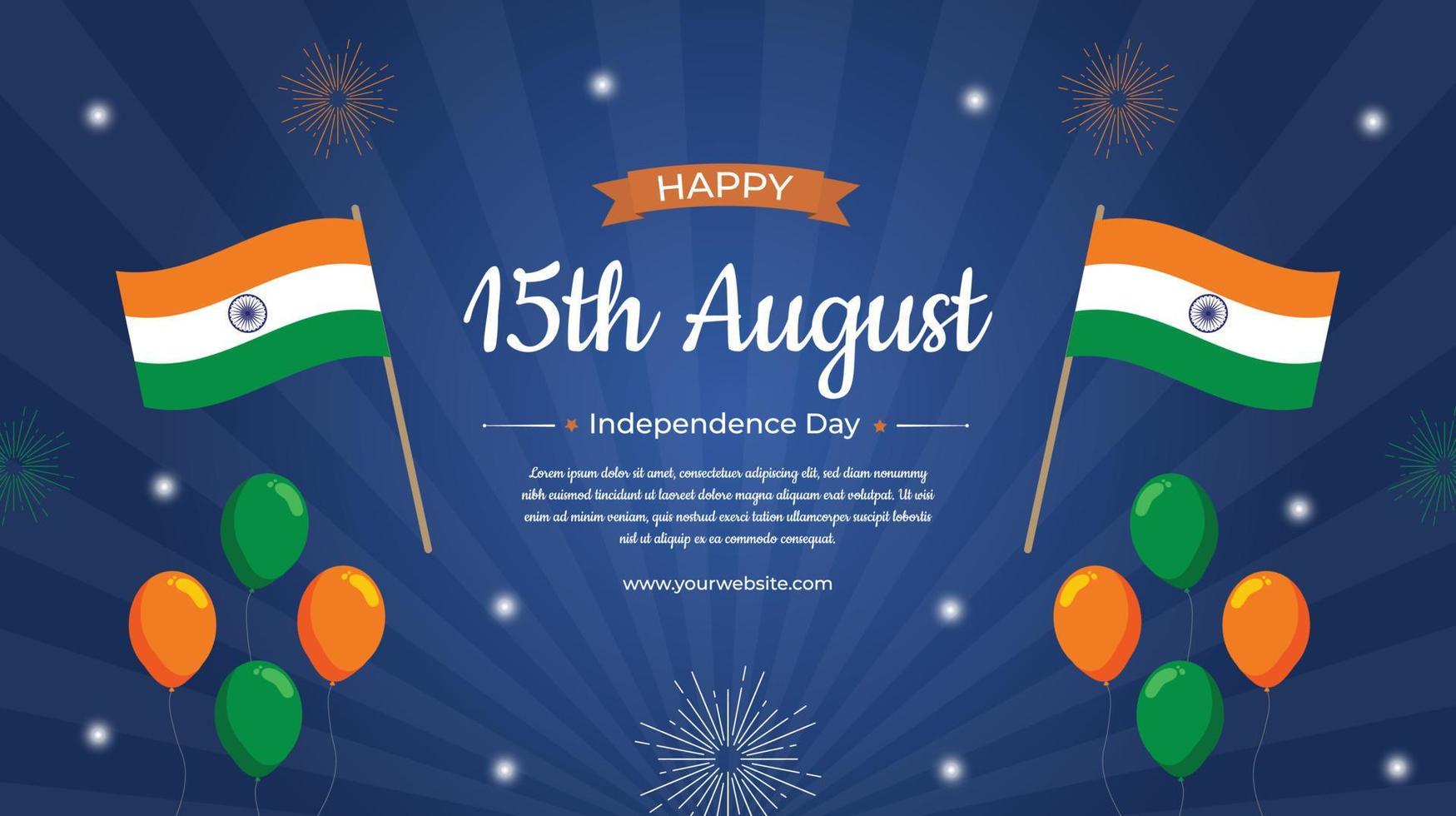 15th August Indian Independence Day Banner vector