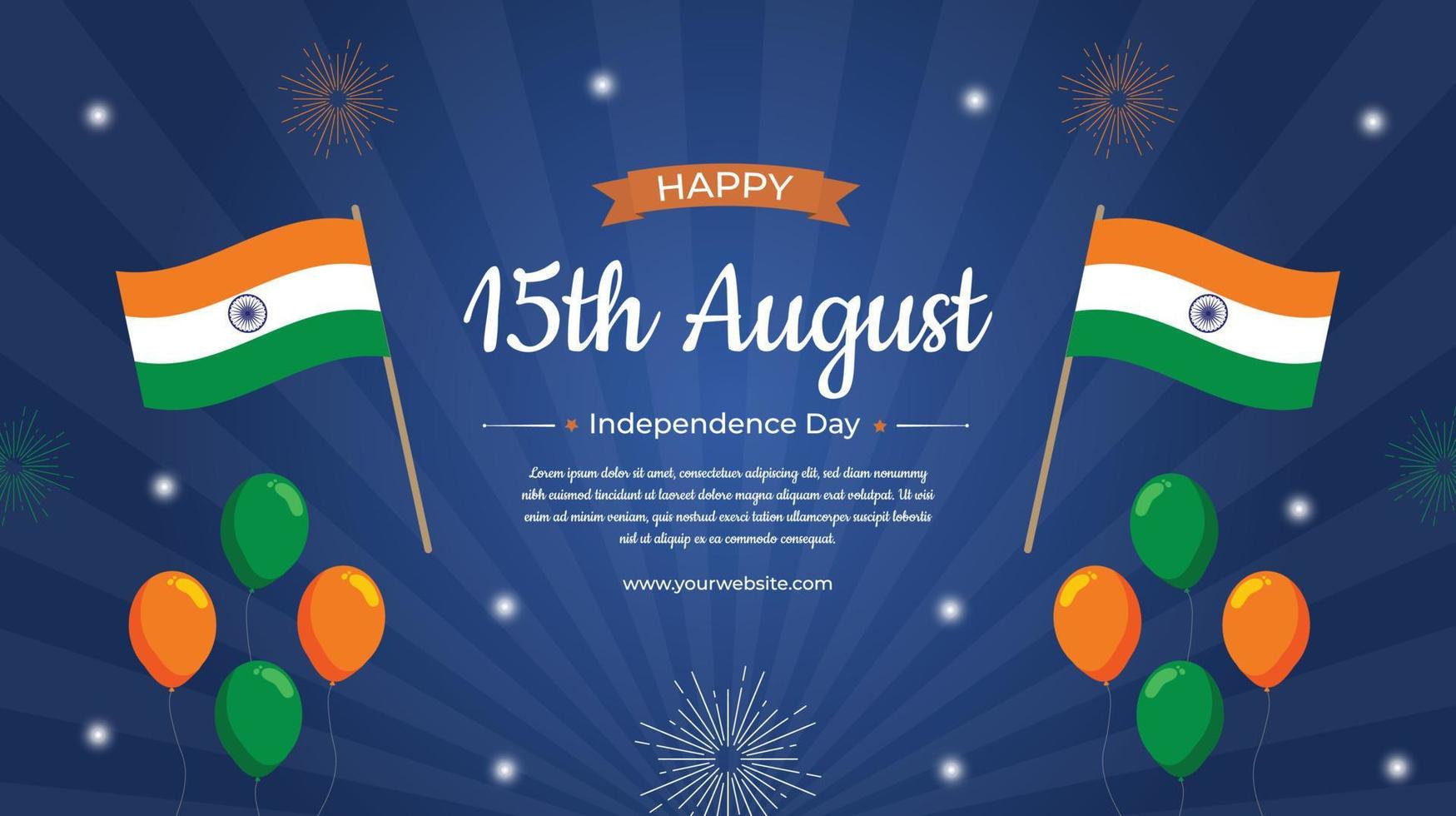 15 de agosto banner del día de la independencia india vector