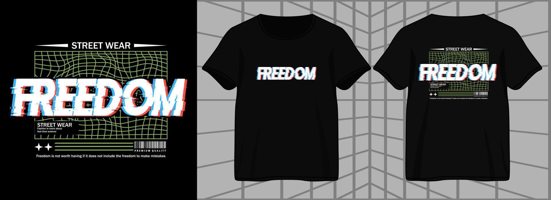 libertad. diseño gráfico estético para ropa de calle de camisetas y estilo urbano vector