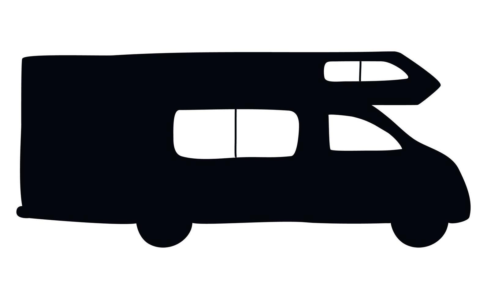 Vector hand drawn flat silhouette illustration