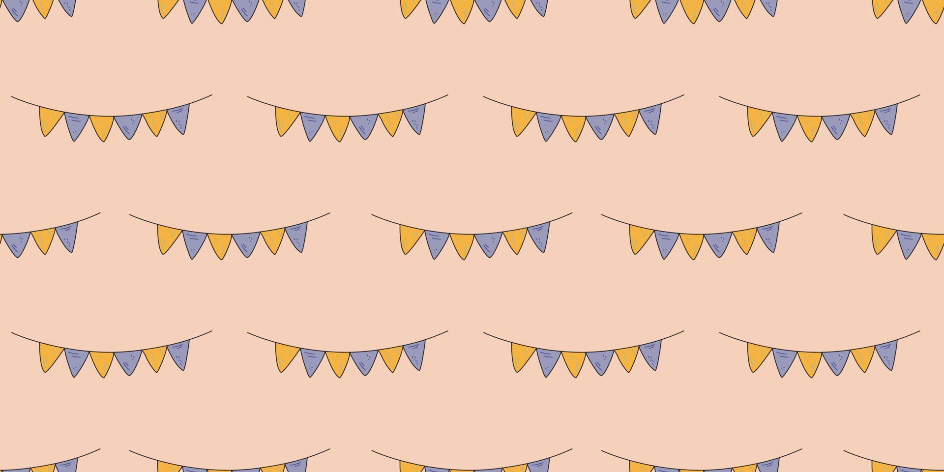 Vector flat hand drawn seamless pattern