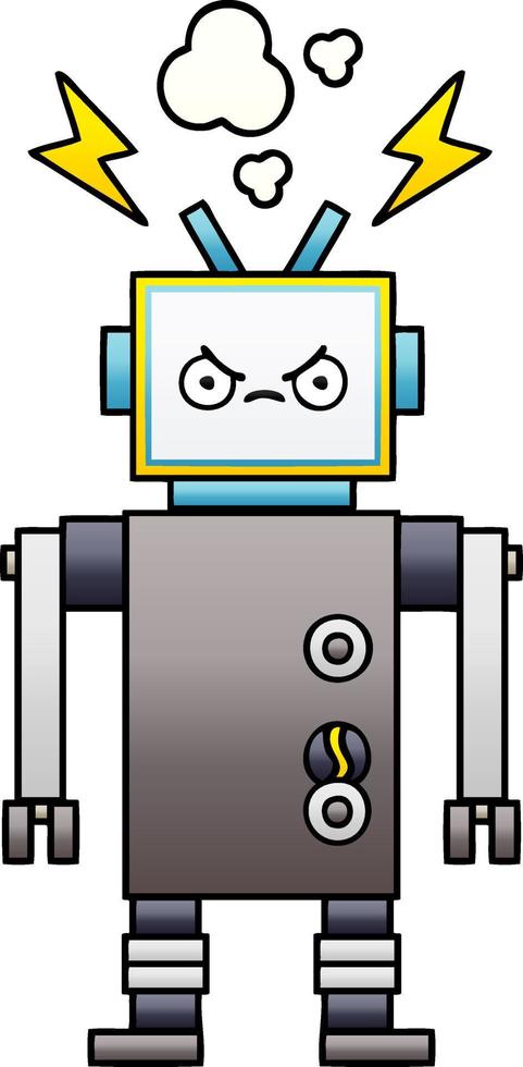 gradient shaded cartoon robot vector