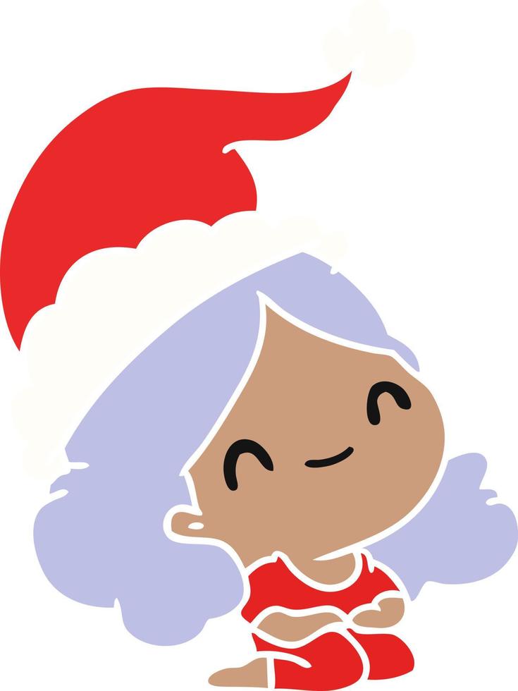 dibujos animados de navidad de chica kawaii vector