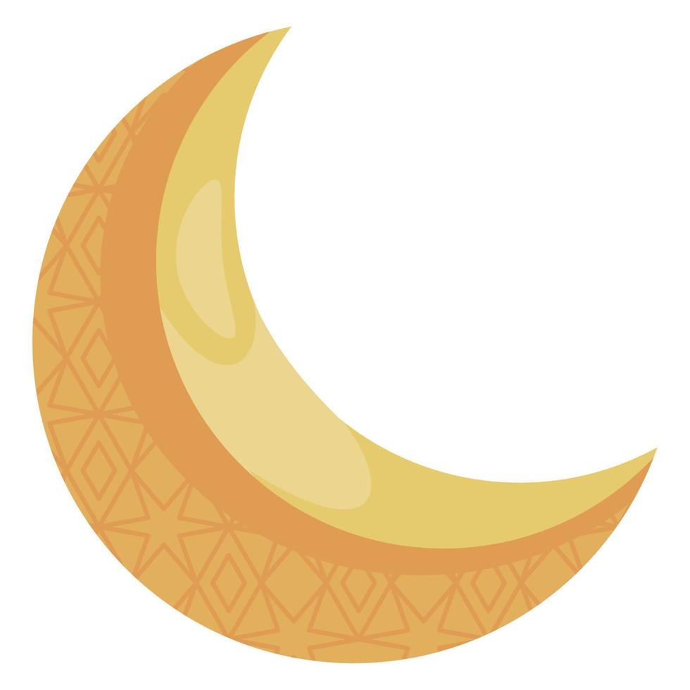 golden crescent moon vector