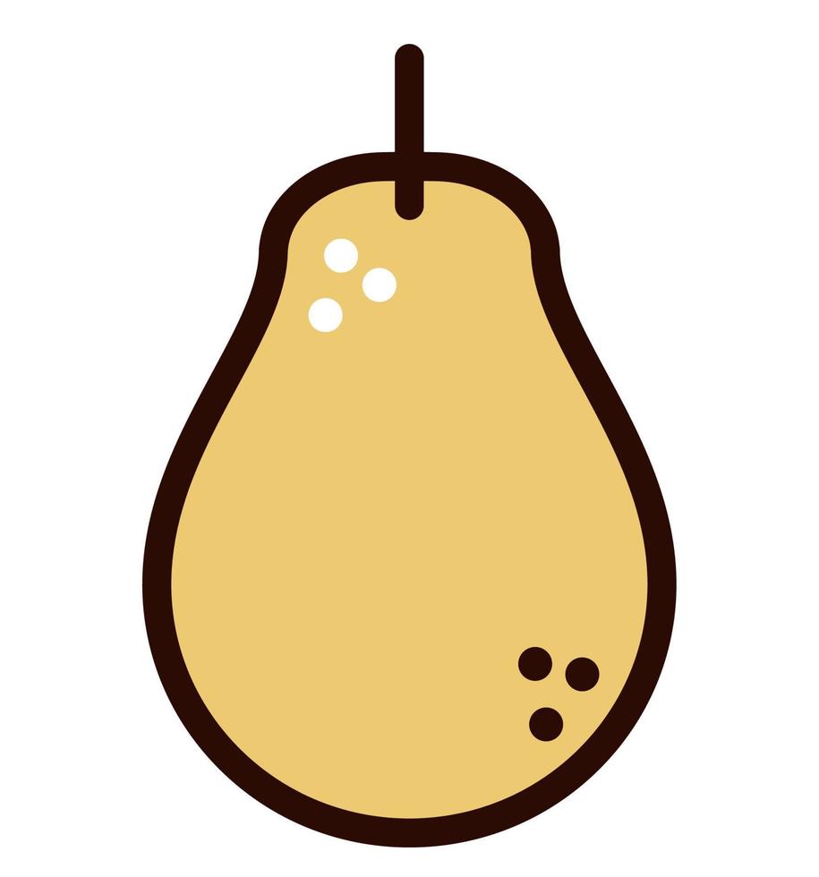 fruta, guayaba, garabato, icono vector