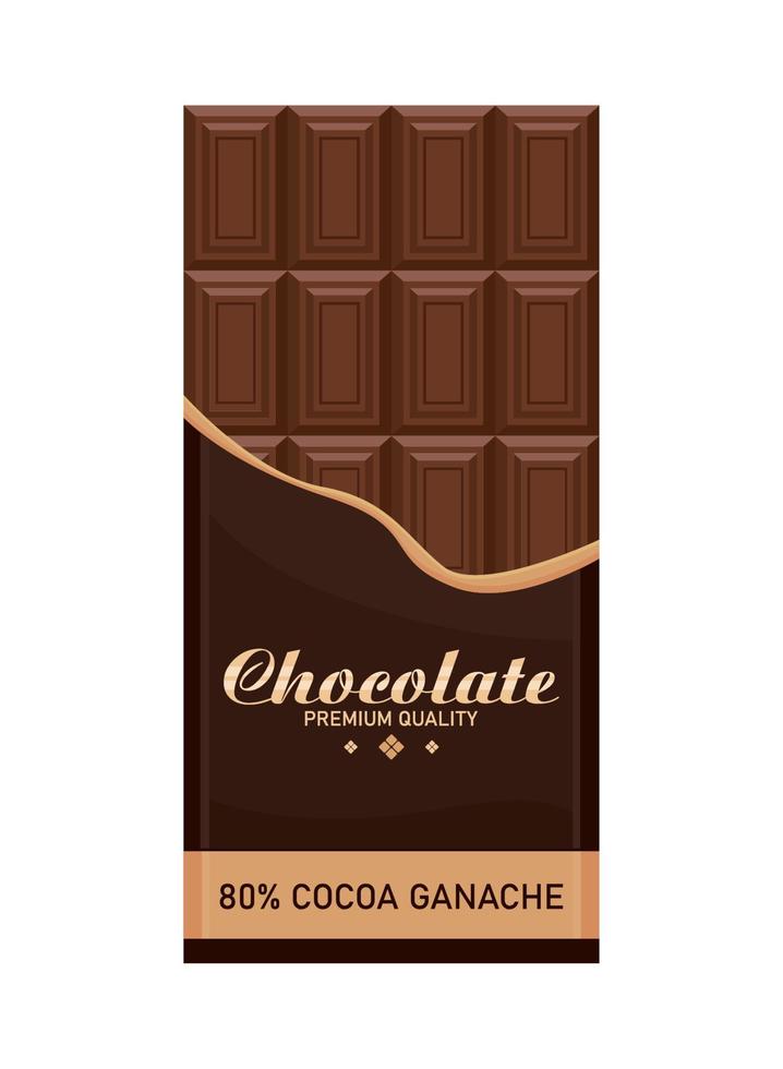 barra de chocolate producto premium vector