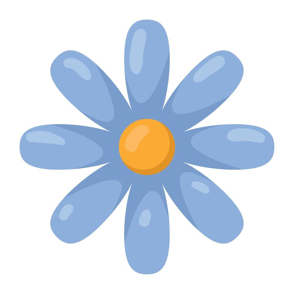 flor azul del jardín vector