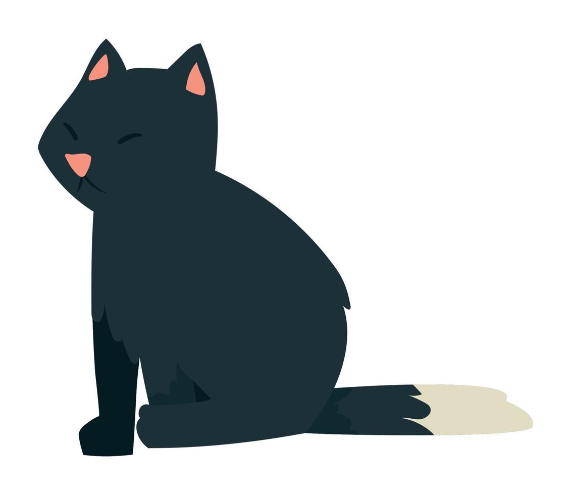 mascota gato negro vector