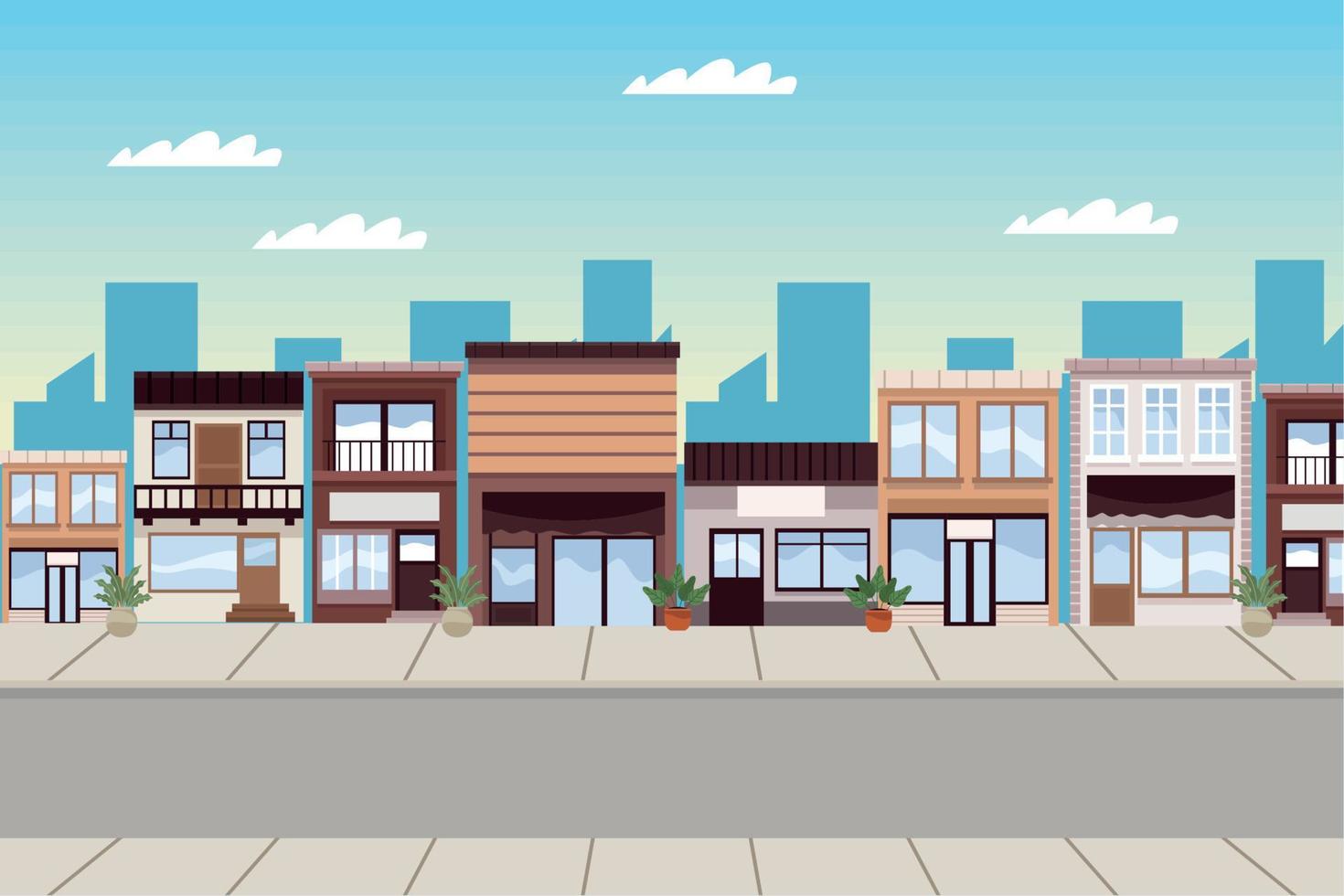 buildings in street scene vector