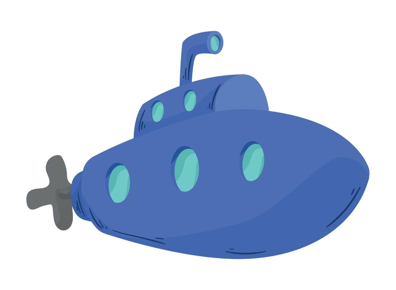 vehículo submarino azul vector