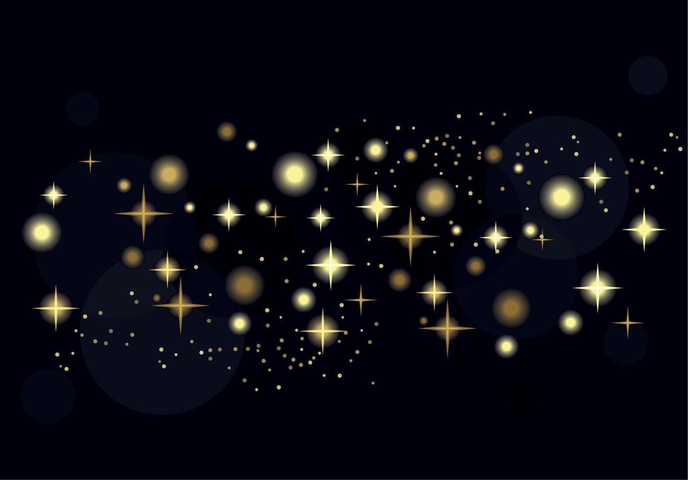 estrellas doradas en fondo negro vector