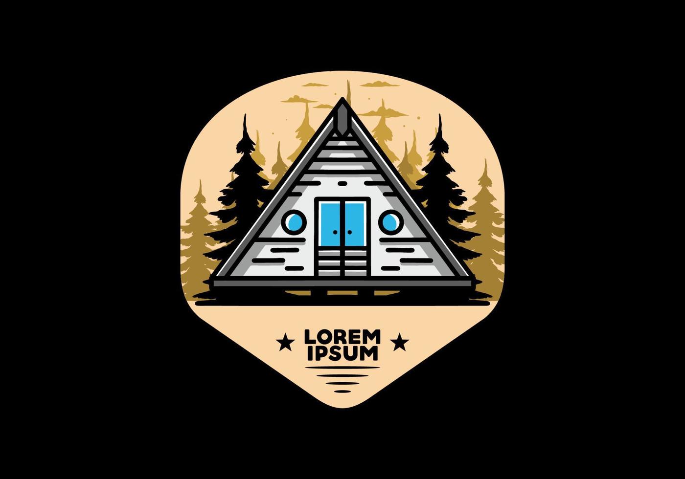 Triangle wood cabin illustration design vector