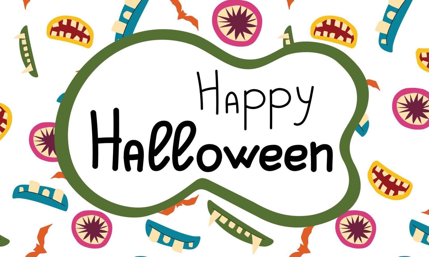 Letras de feliz halloween web. caligrafía manuscrita con telaraña y murciélagos para tarjetas de felicitación, afiches, pancartas, volantes e invitaciones. feliz texto de halloween, fondo de vacaciones vector