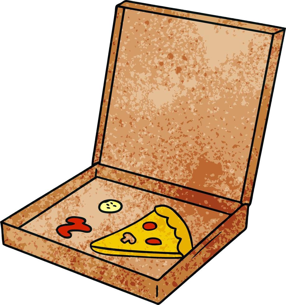textured cartoon doodle of a slice of pizza vector