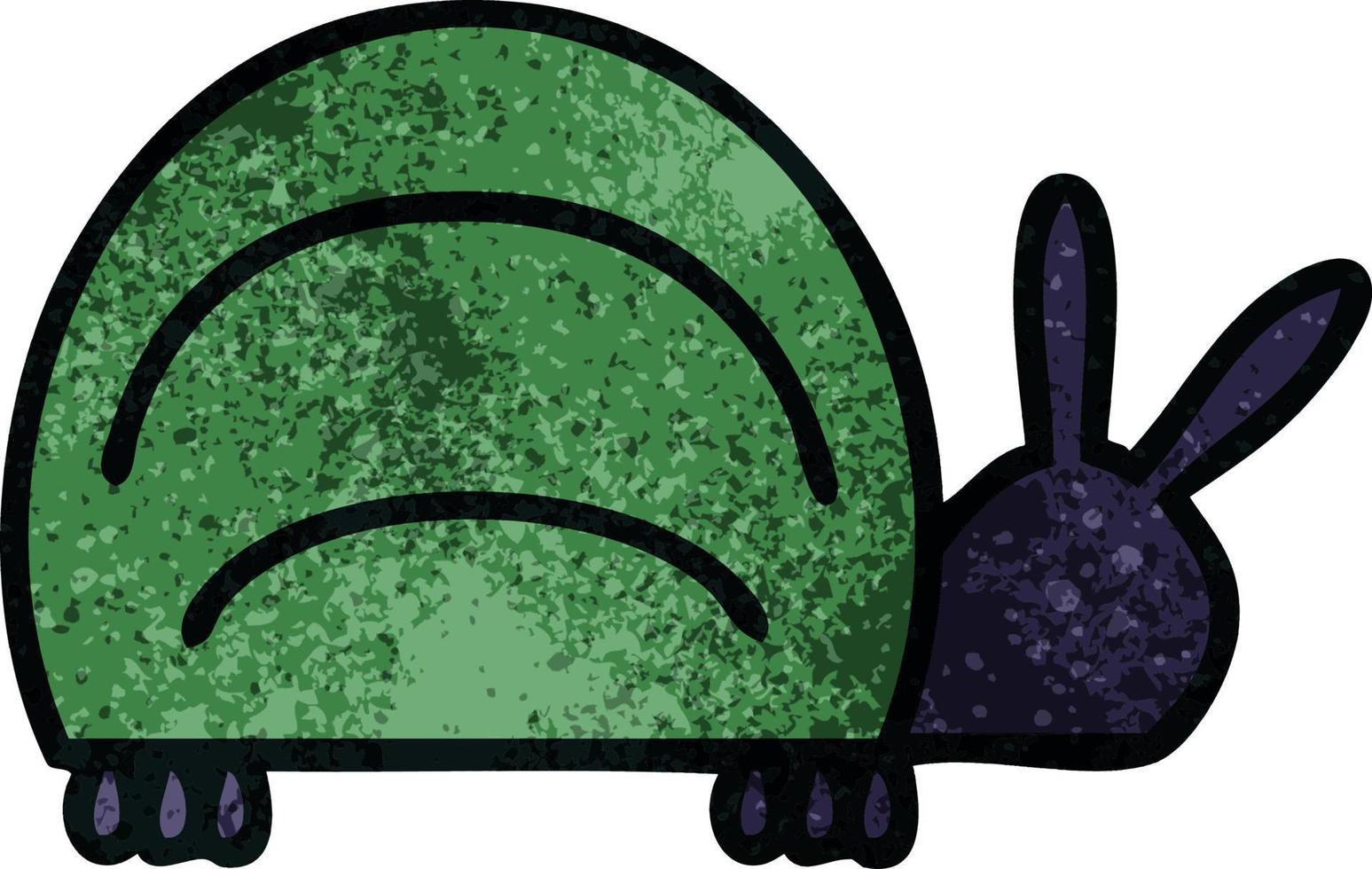 retro grunge texture cartoon green bug vector