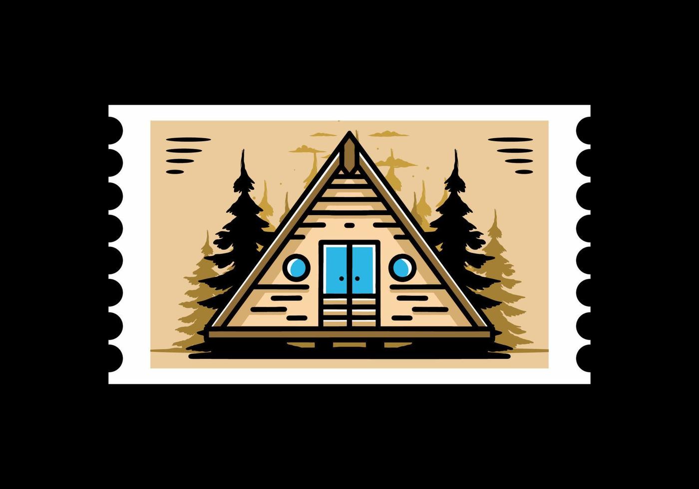 Triangle wood cabin illustration design vector