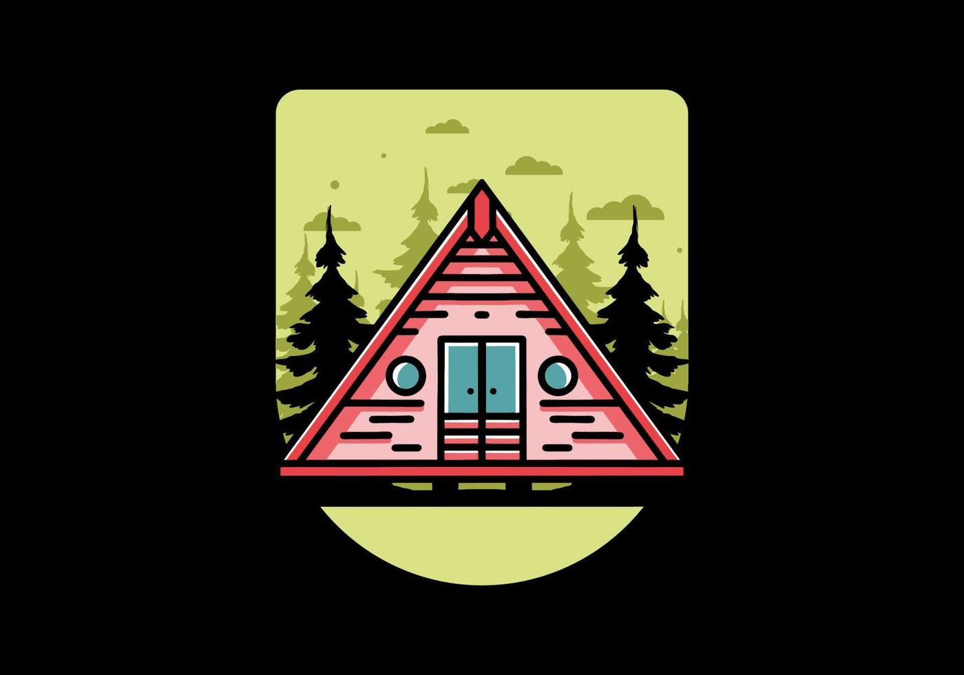 Triangle wood cabin illustration design vector