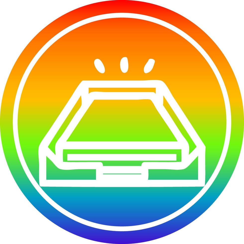 low office paper stack circular in rainbow spectrum vector