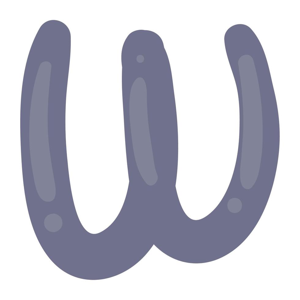 W kid alphabet letter vector