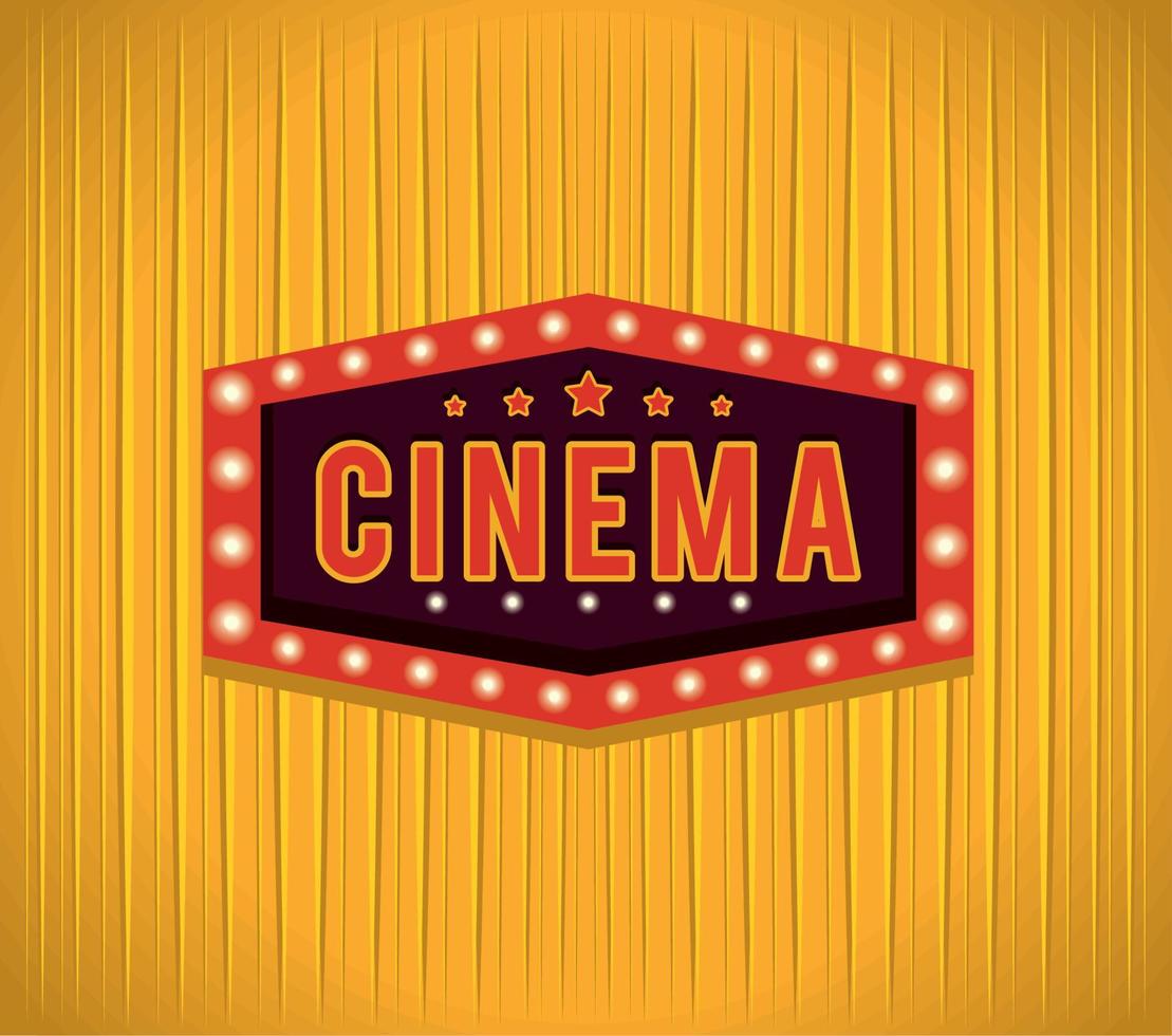 cinema label poster vector