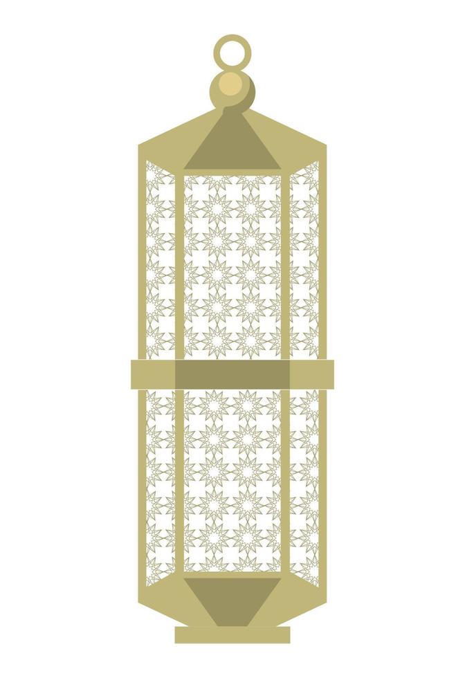 lámpara dorada islámica vector